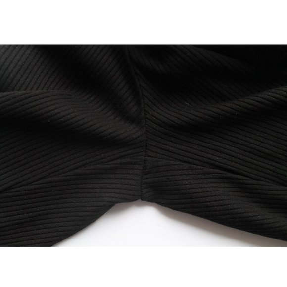 Reformation Chrissi Jumpsuit / Size 2 / Black Lace-Up Fitted Ribbed - Picture 9 of 10